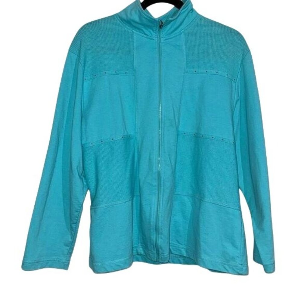 Blast Womens Turquoise Zip-Up Jacket M